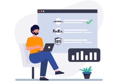 Escolha entre as melhores transportadoras do mundo (FEDEX, DHL e UPS)